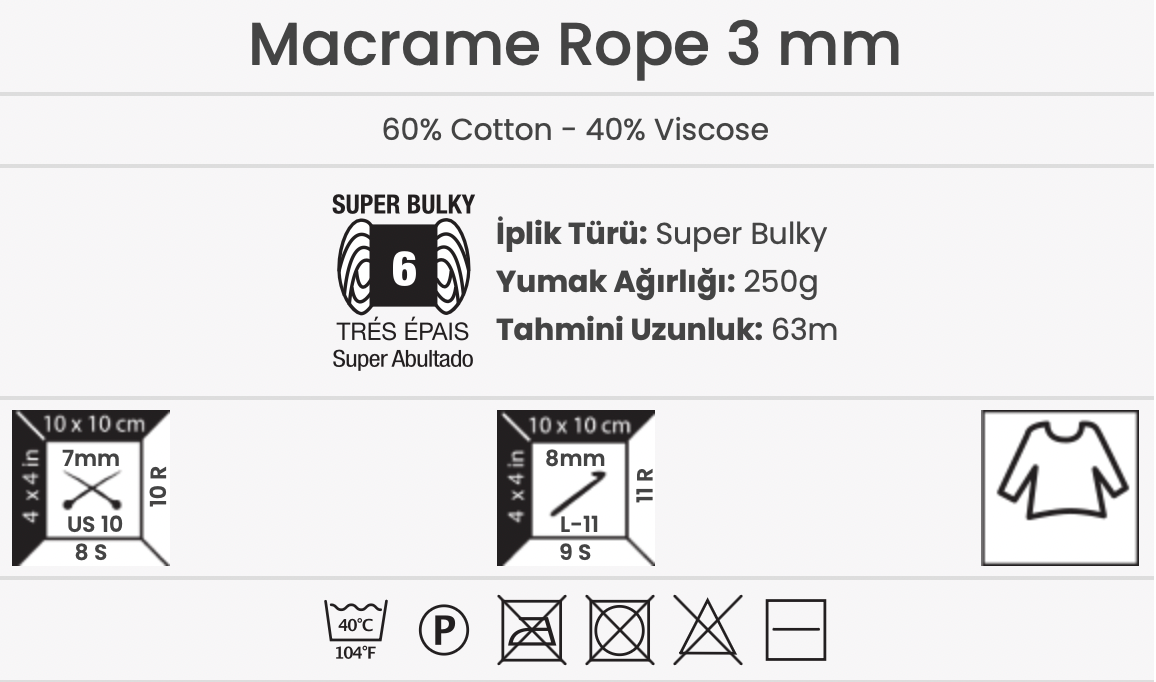 YarnArt Macrame Rope 3 mm